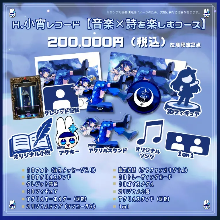 H.小宵レコード【音楽×詩を楽しむコース】（※在庫限定2点）の画像