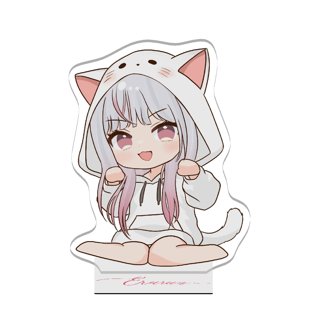 3Dアクリルスタンド（えるるん）ねこパーカー