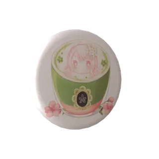 小石夕乃の缶バッジ【桜抹茶ラテ】