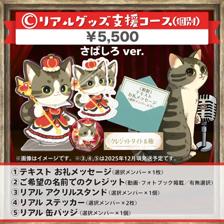 C:リアルグッズ支援コｰス(さばしろver.)