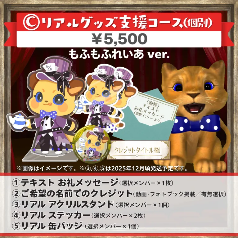 C:リアルグッズ支援コｰス(もふもふれいあver.)