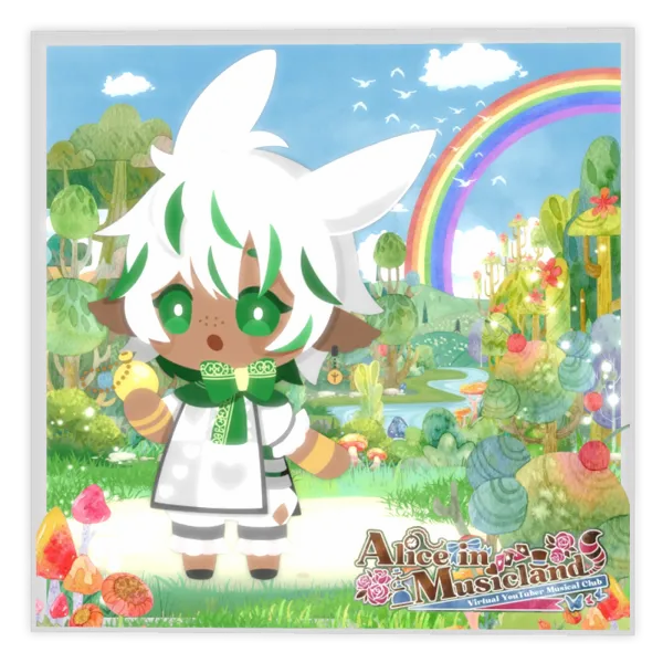 3Dアクリルブロック( Vミュージカル部 - ちゅんちゅんこやぎ【白うさぎ】)の画像