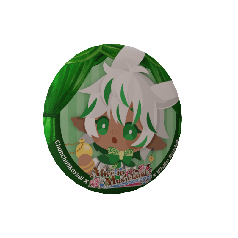 3D缶バッジA( Vミュージカル部 - ちゅんちゅんこやぎ【白うさぎ】)の画像