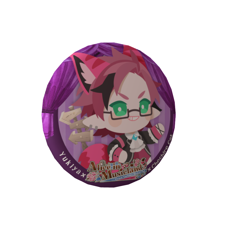 3D缶バッジA( Vミュージカル部 - ゆきや【チェシャ猫】)の画像