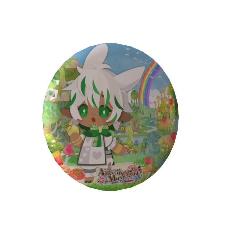 3D缶バッジB( Vミュージカル部 - ちゅんちゅんこやぎ【白うさぎ】)の画像