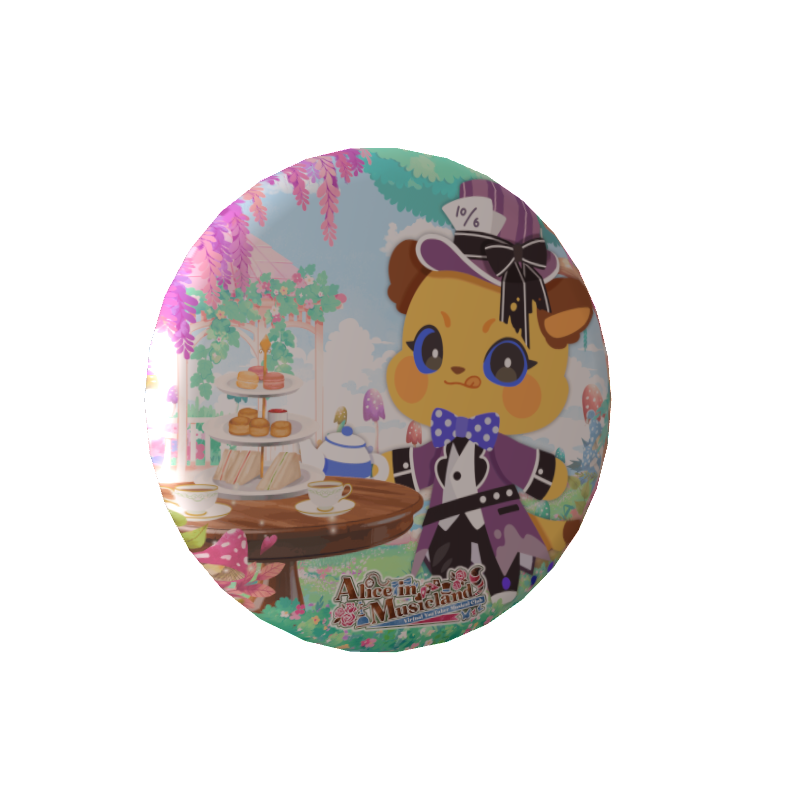 3D缶バッジB( Vミュージカル部 - もふもふれいあ【マッドハッター】)の画像