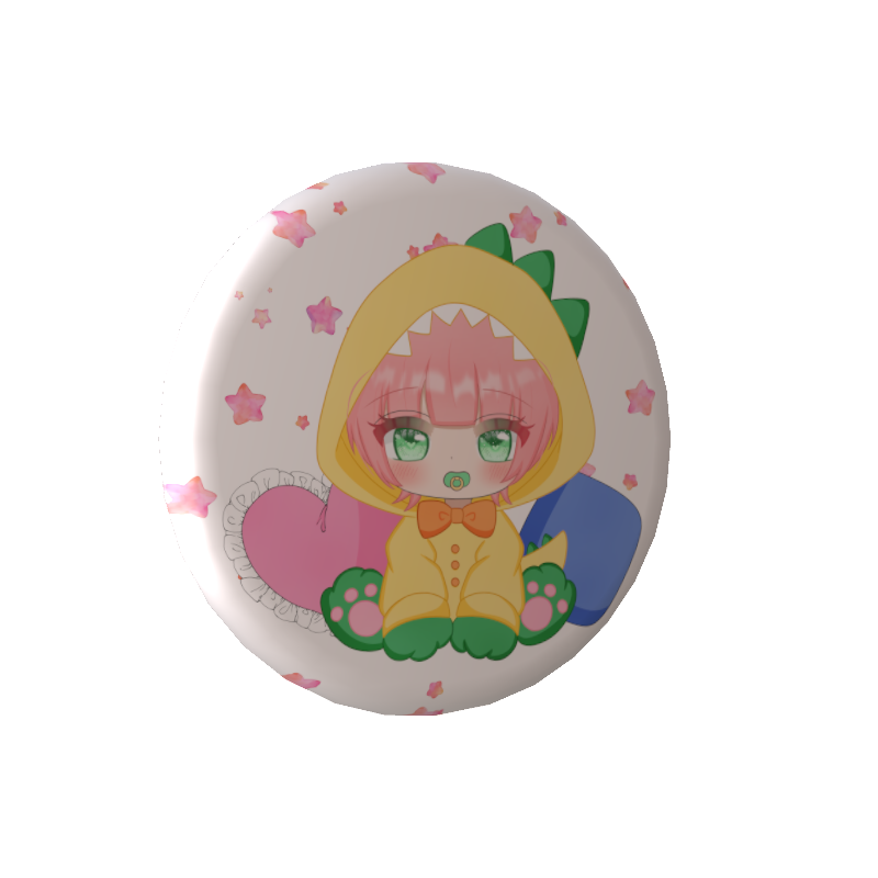 若草 杏の缶バッジばぶ怪獣の画像