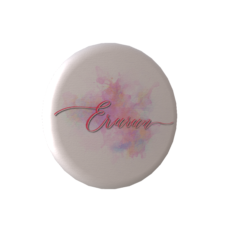 えるるんの缶バッジネームカリグラフィーの画像