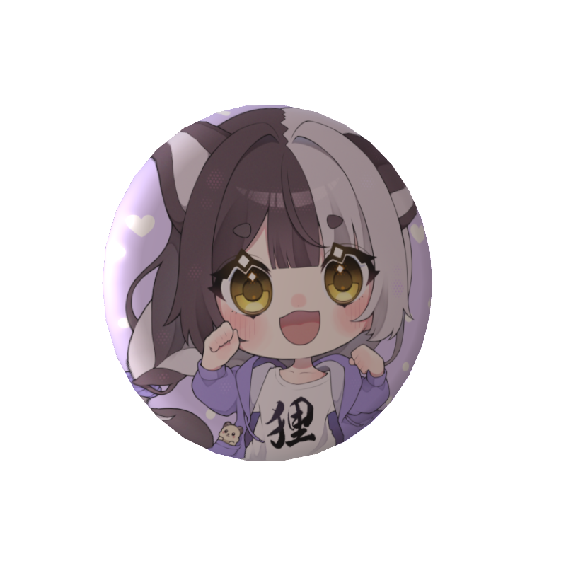 隠神きなこの缶バッジ部屋着SDの画像