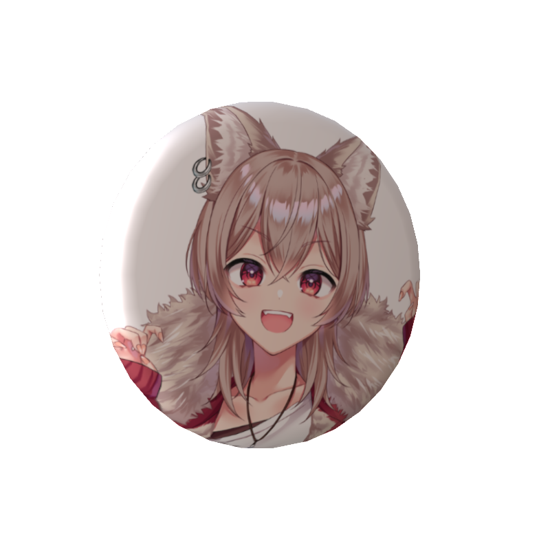 倖狼キリの缶バッジ初期立ち絵キリちゃん（ノーマル）の画像