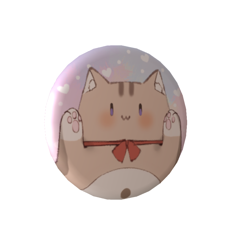 萌月いろり🐈🍬の缶バッジこたつくんの画像