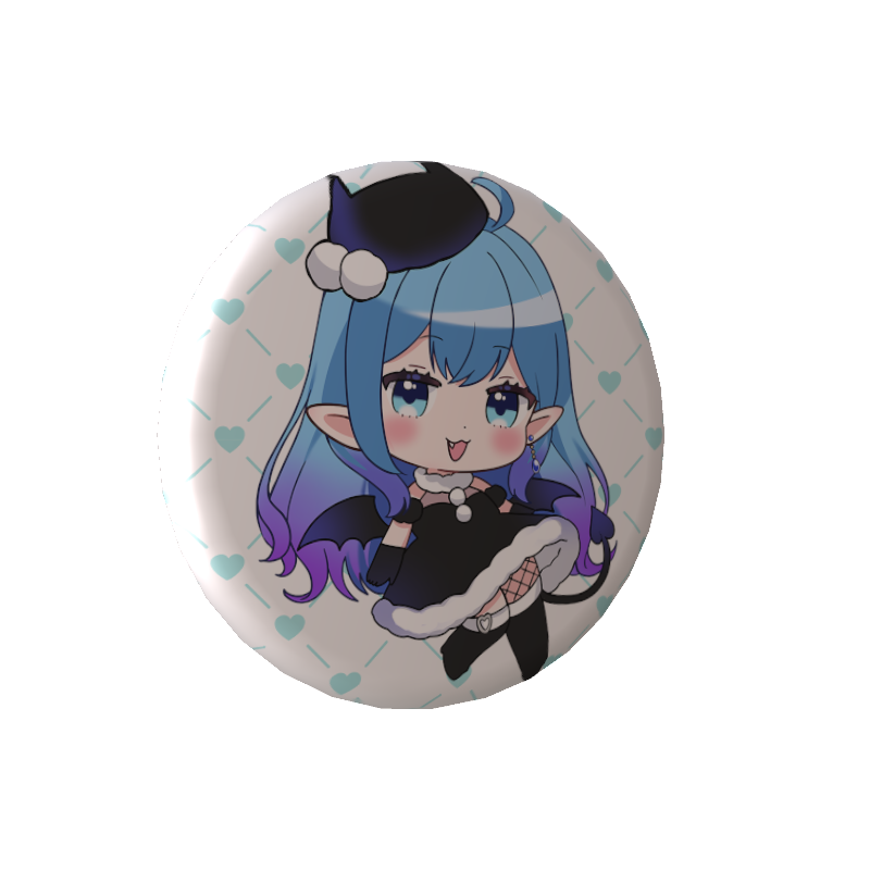 水乃あまねの缶バッジブラックデビル・サンタの画像