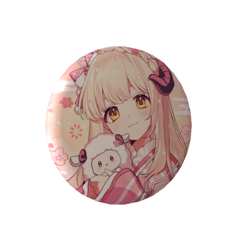 ひつじの缶バッジ