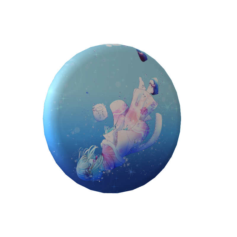 ひつじの缶バッジ(ひつじと蒼い海の星)