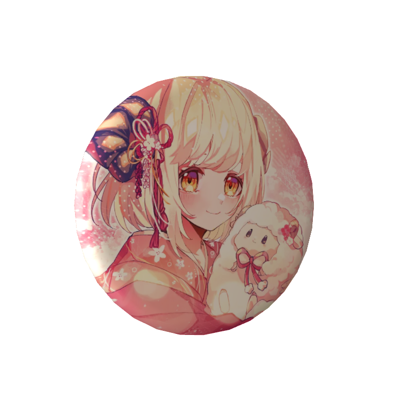 ひつじの缶バッジの画像