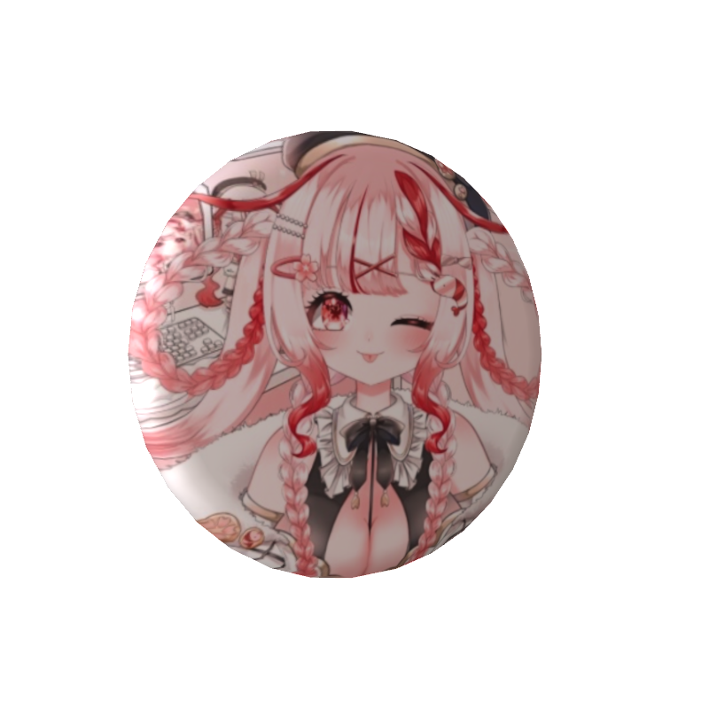 桜結こえびの缶バッジ【舌ぺろ】の画像