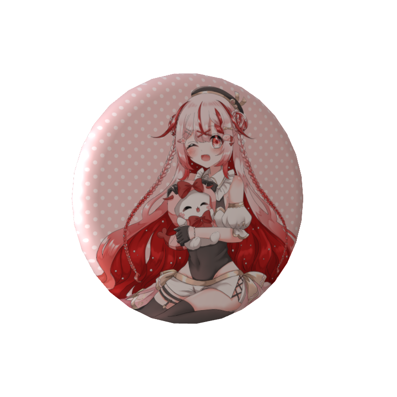 桜結こえび3周年Vデビュー1周年えびりんと一緒缶バッジ(ウインク)の画像
