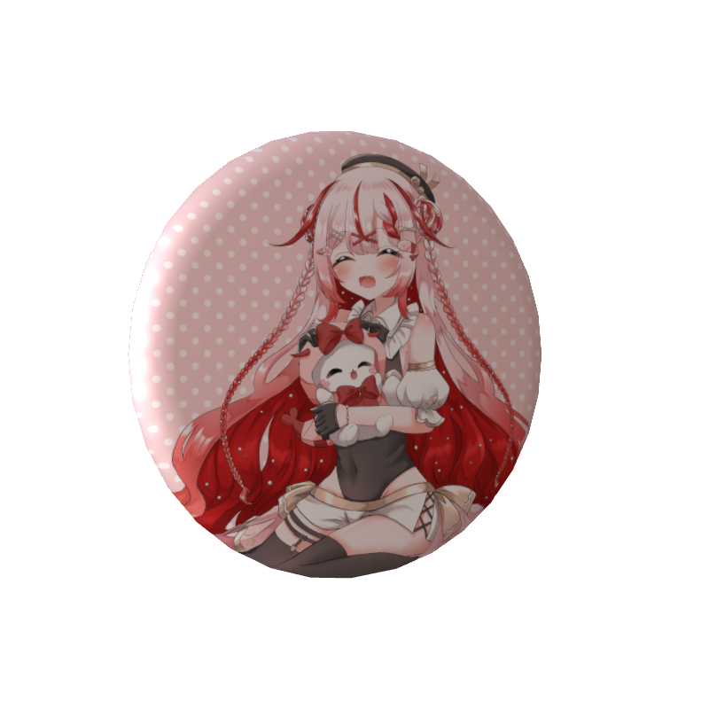 桜結こえび3周年Vデビュー1周年えびりんと一緒缶バッジ(笑顔ver)の画像
