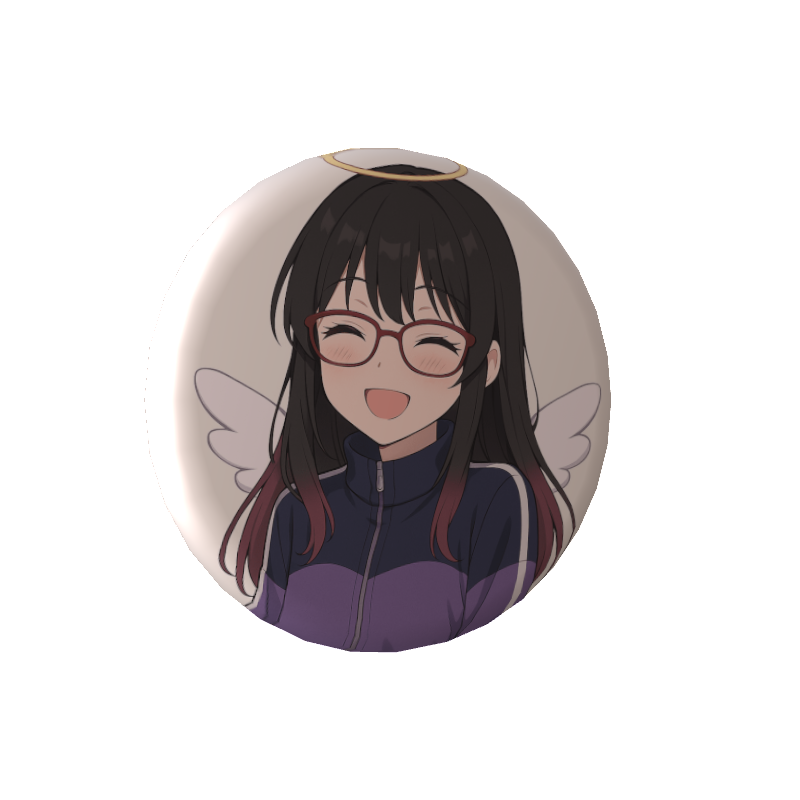 天輪ちゃちゃ👓👼✨の缶バッジいつも一緒なの👼の画像