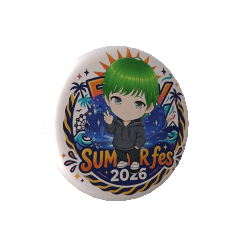 蛙野ケロッPの缶バッジsummer fes 2026 ver タイプA