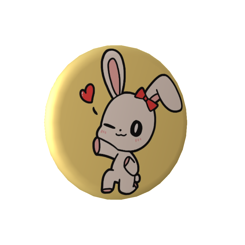 3D缶バッジ（兎月ぴこ_３）の画像