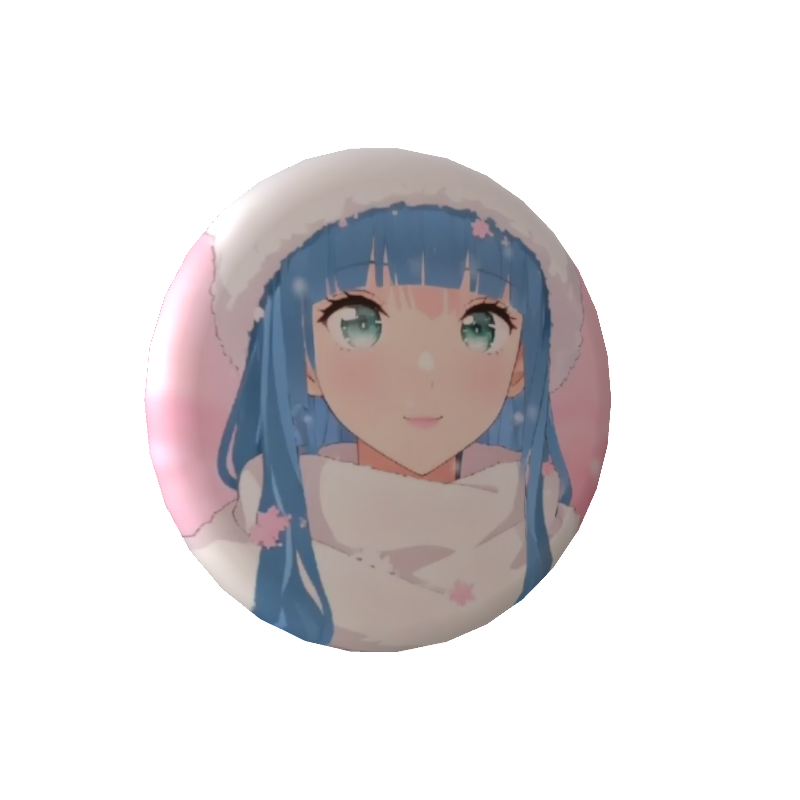 3D缶バッジ（らぴ姫(雪ver.1)）の画像