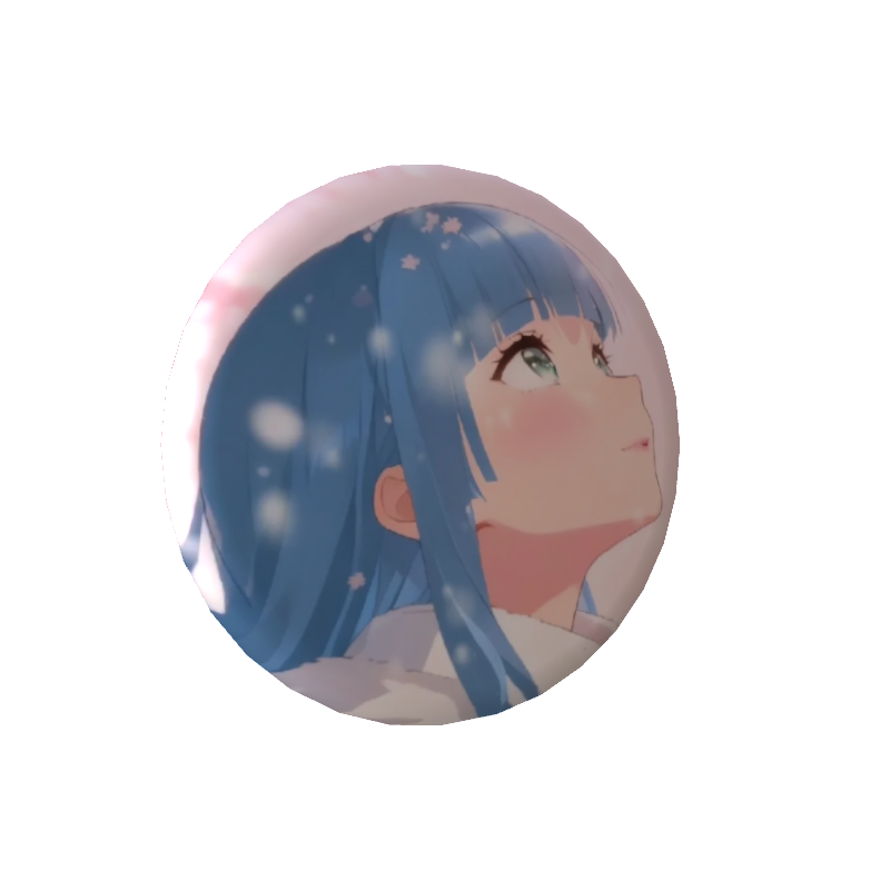 3D缶バッジ（らぴ姫(雪ver.2)）の画像