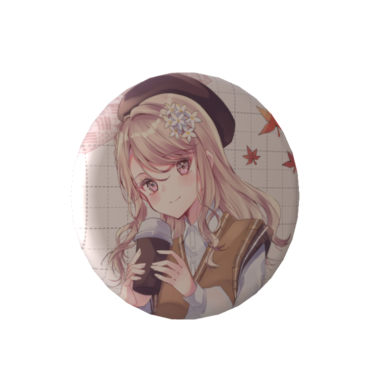 小石夕乃の缶バッジ【秋とコーヒー】の画像