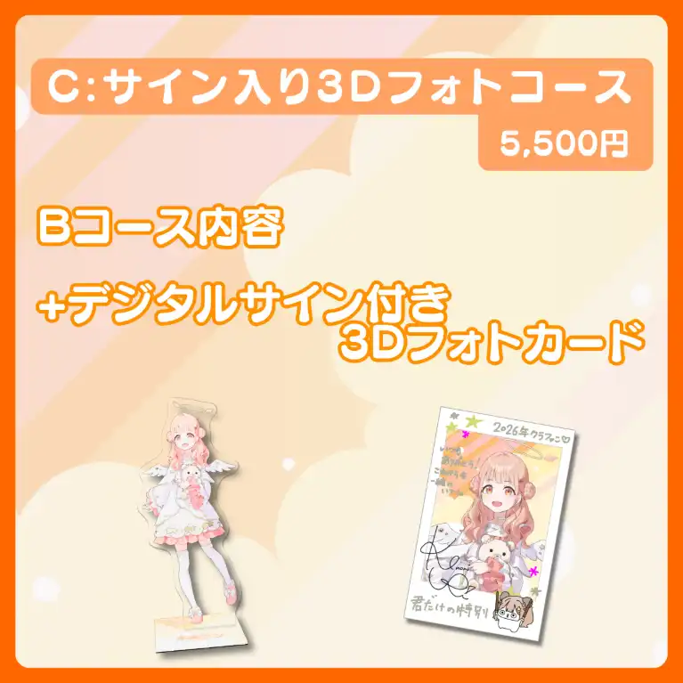 C:サイン入り3Dフォトコース